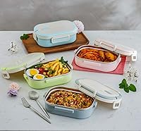 Vista 6 de Lille Home - Lonchera bento de acero inoxidable a prueba de fugas, contenedor de alimentos de metal con lonchera térmica, sin bisfenol A, 22 onzas