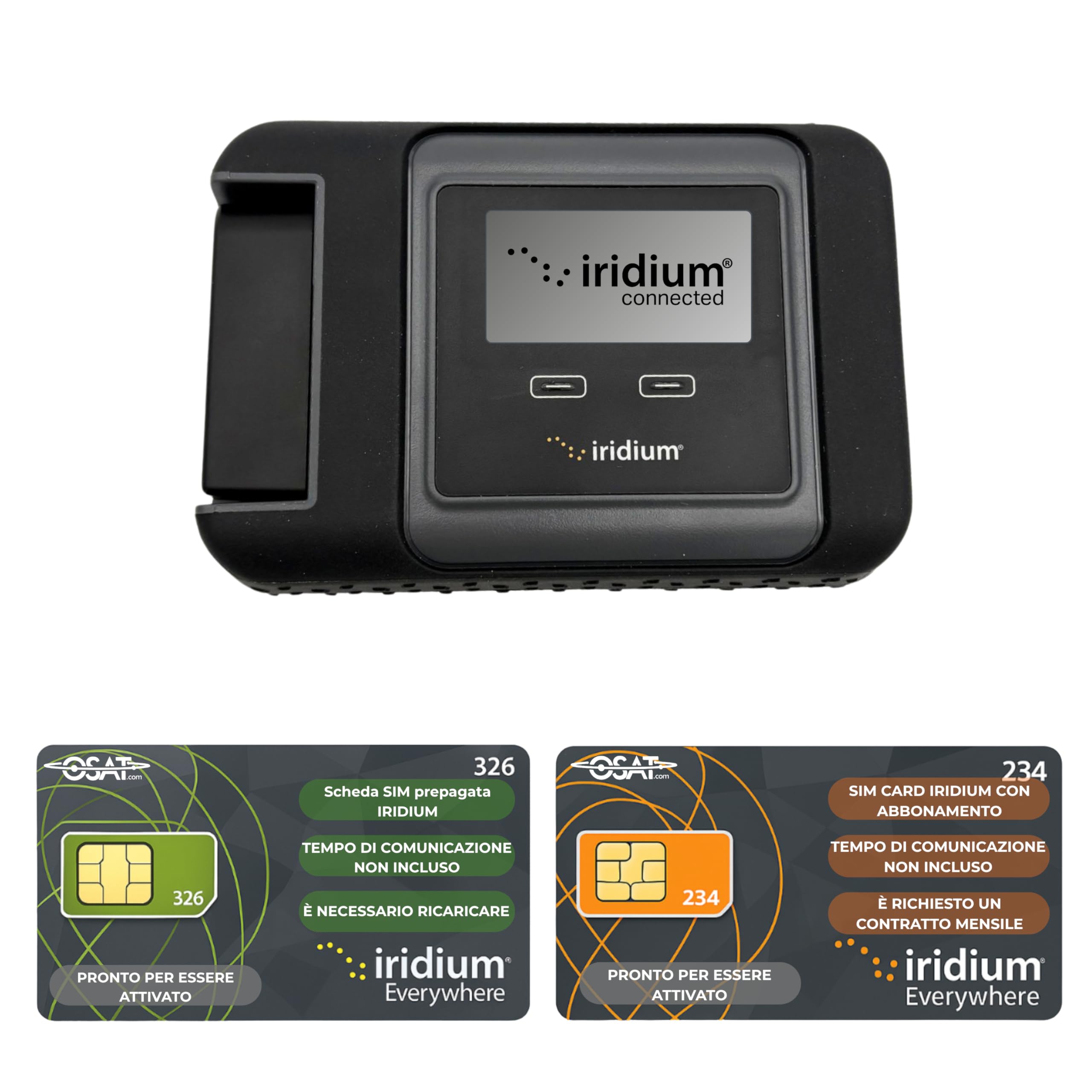 OSAT Iridium GO! Hotspot satellitare Wi-Fi | Copertura globale | Voce e dati | Design robusto | Portatile | Connettività senza interruzioni
