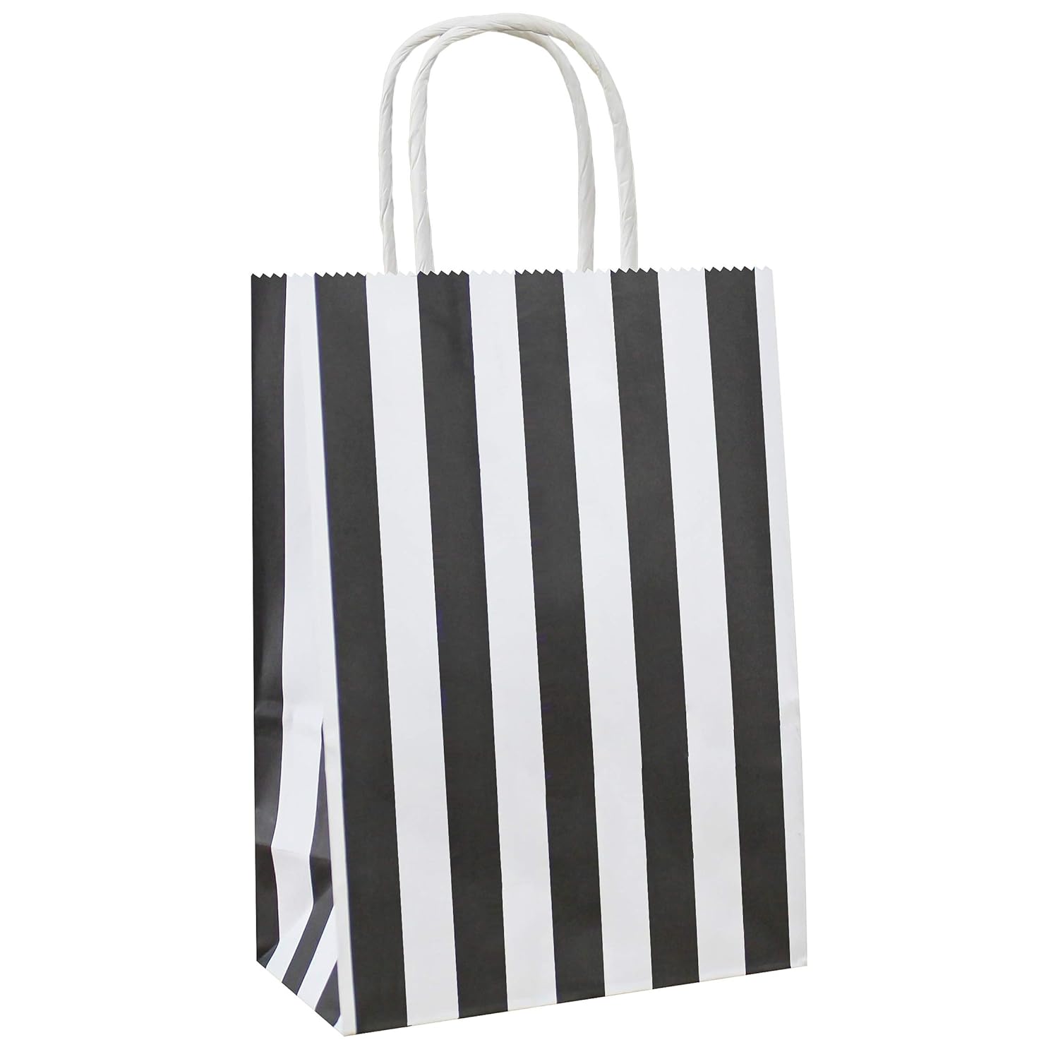25 PCS Black and White Striped Gift Bags Small Kraft Paper Bags with