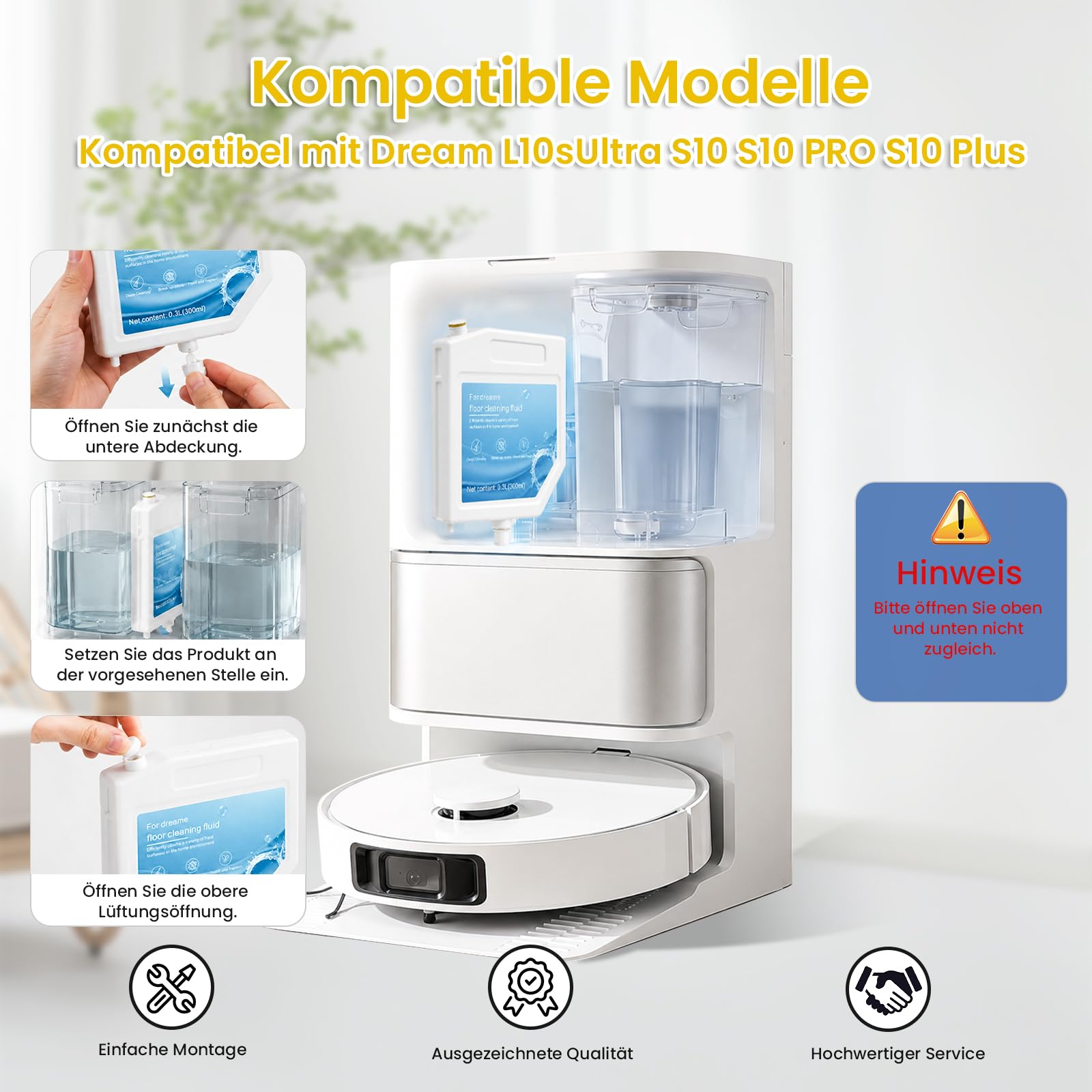 3 detergenti per robot lavapavimenti Dreame L10s Ultra, 300 ml