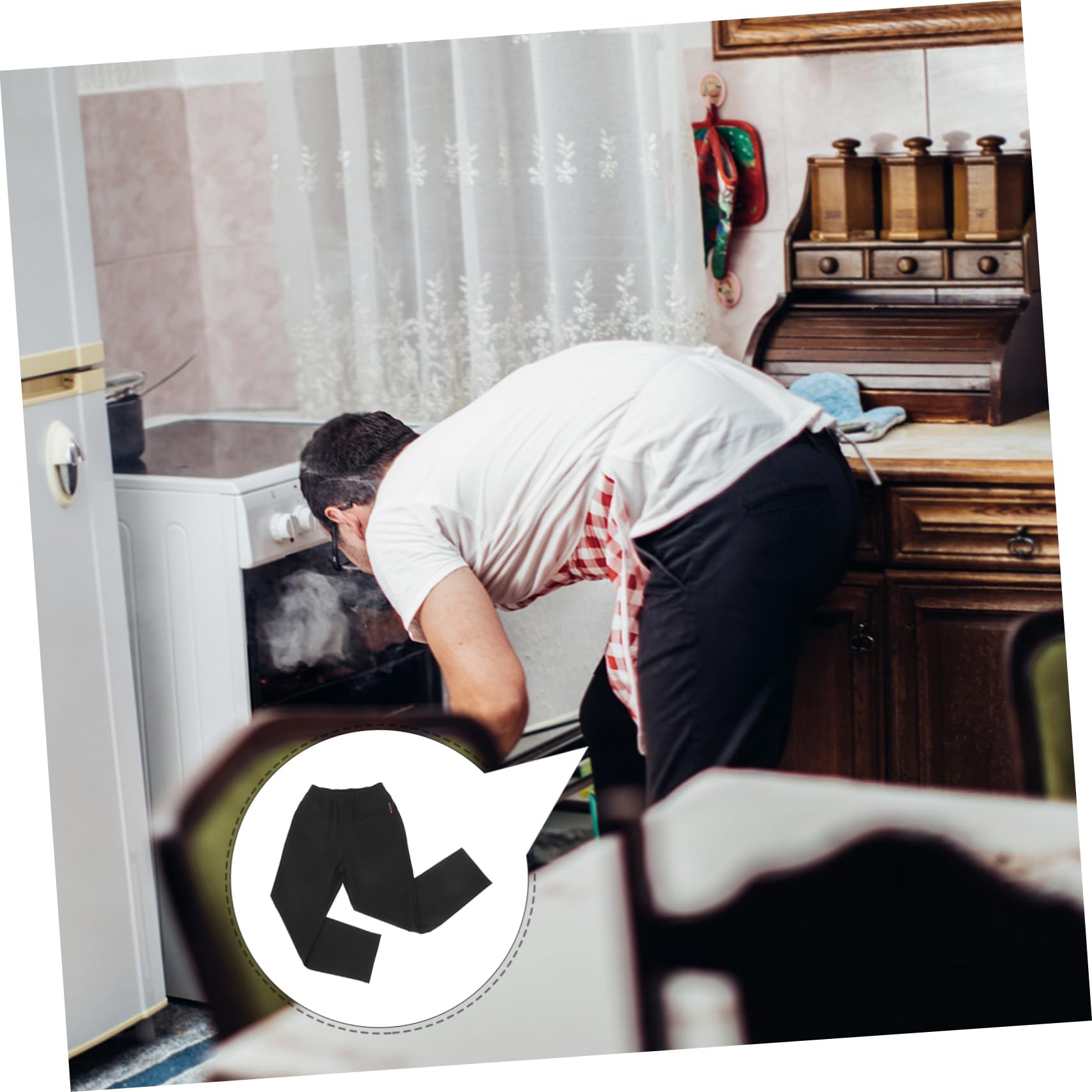 SOLUSTRE Atmungsaktive Schwarze Kochhose Herren mit Elastischem Bund Kordelzug Baumwolle Öl und Schmutzresistent mit Praktischen Taschen für Küche Gastronomie Arbeit und Sport