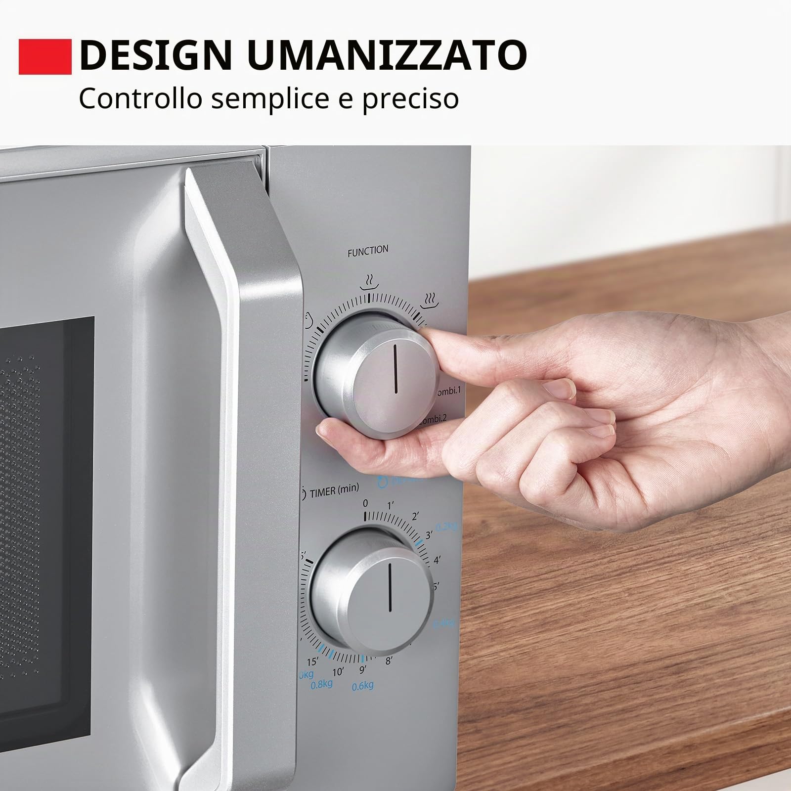 Toshiba MW2-MG20PE(SL) Forno a microonde 700 W con funzione grill e combinazione croccante, 5 livelli di potenza, 1000 W, potenza grill, argento