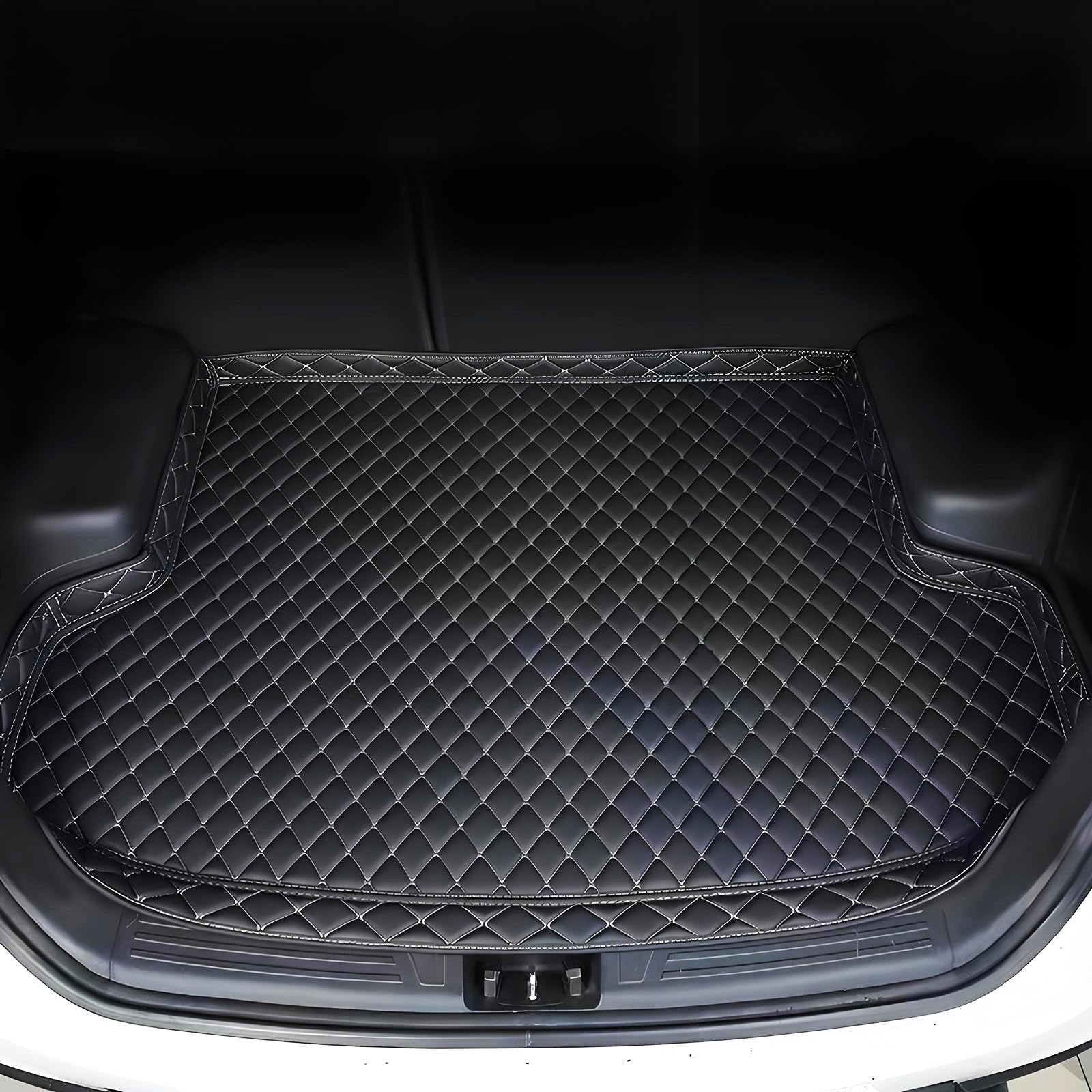 NIKTVEZ Car Leather Boot Liners, for Volkswagen Golf 2004-2008 Waterproof Boot Mats Cargo Tray Protector Liners Wear-Resistant Protector Pad Interior Accessories,C