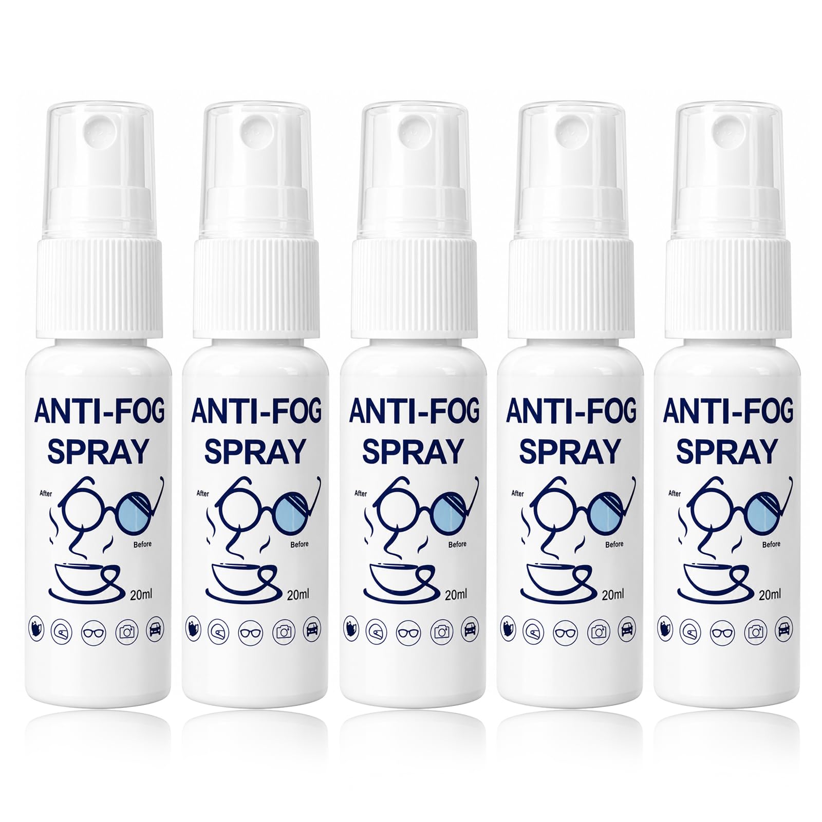 Avvchuy 5 Pcs Anti Fog Spray for Swimming Goggles, Glasses Spray Cleaner for Glasses & Swim Goggles and Car