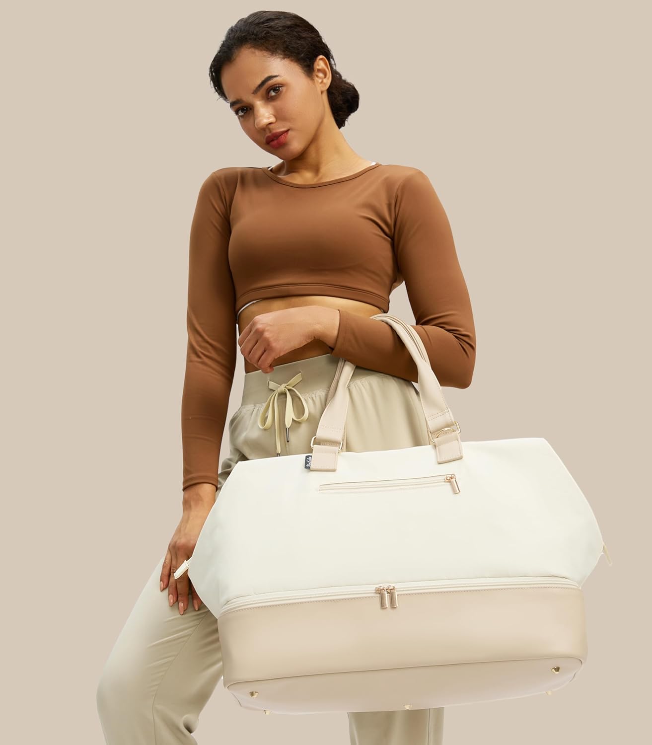 Weekender Bags for Women, Large Travel Duffel Bag with Shoes Compartment, Carry On Overnight Tote Bags with Toiletry Bag - Image 8