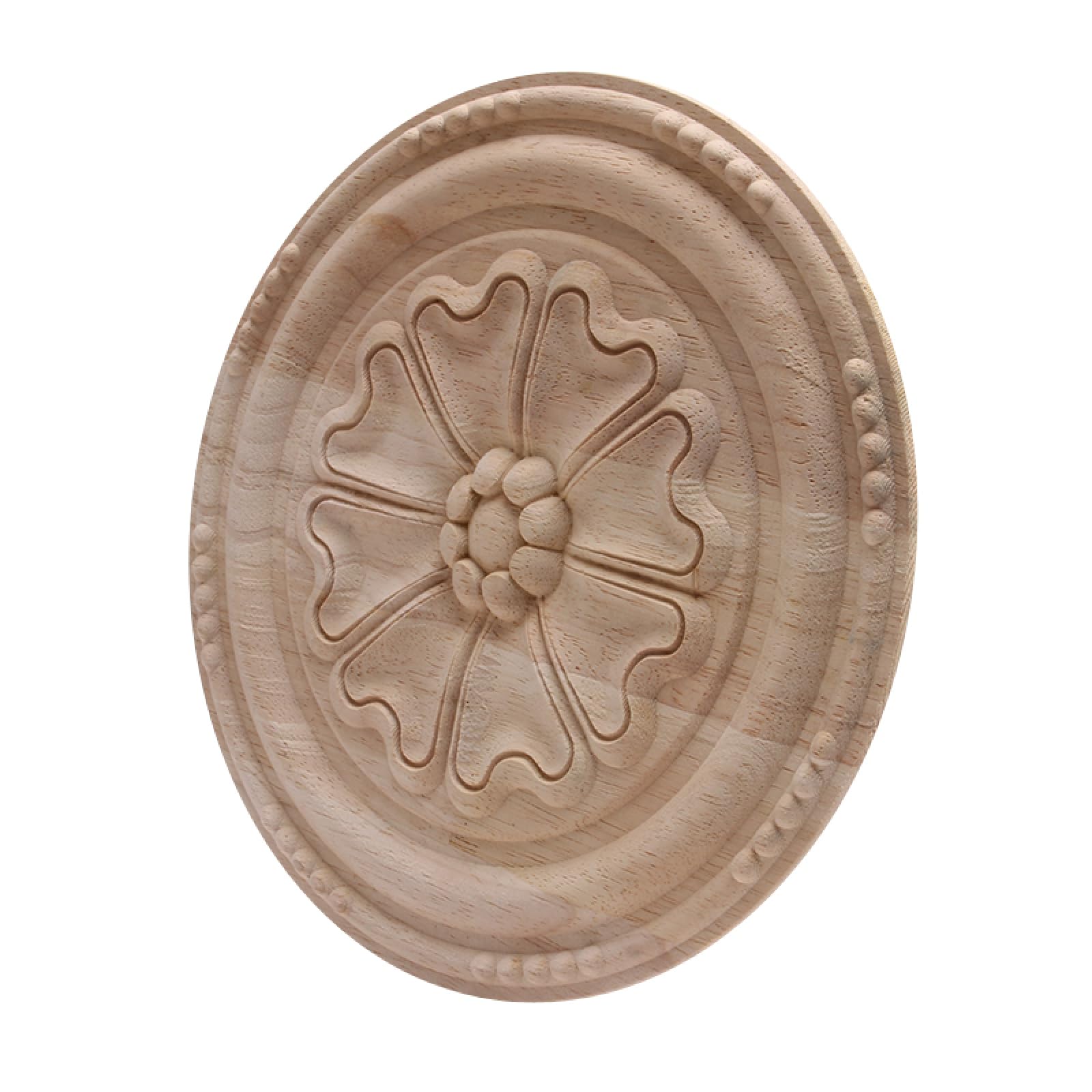 Décoration Sculpture Sur Bois Rond Sculpté Rétro Grand Long En Caoutchouc Bois Meubles Décoration De La Maison Armoire Onlay Bois Moulures Applique Bois Décalcomanie 24 * 24 Cm