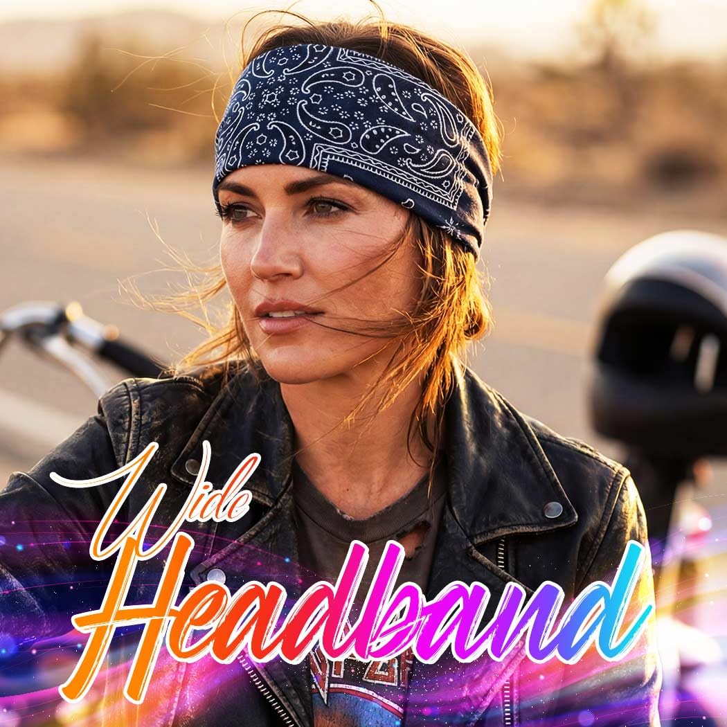 GORTIN Extra Wide Headbands for Women Boho Head Wraps Stretchy African Turban Hairband Motorcycle Hair Accessories Pack of 3 image 5
