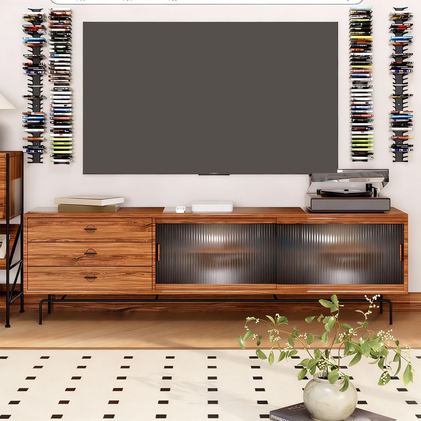4 soportes multimedia montados en la pared para discos de juegos y accesorios de almacenamiento multimedia