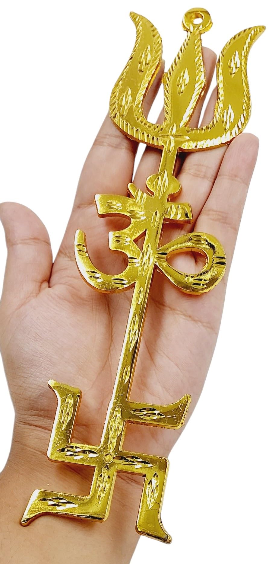 Om Trishul Swastik Trishakti Yantra Door, Wall Hanging for Home, Mandir, Office & Shops Home House Entrance Door Decor