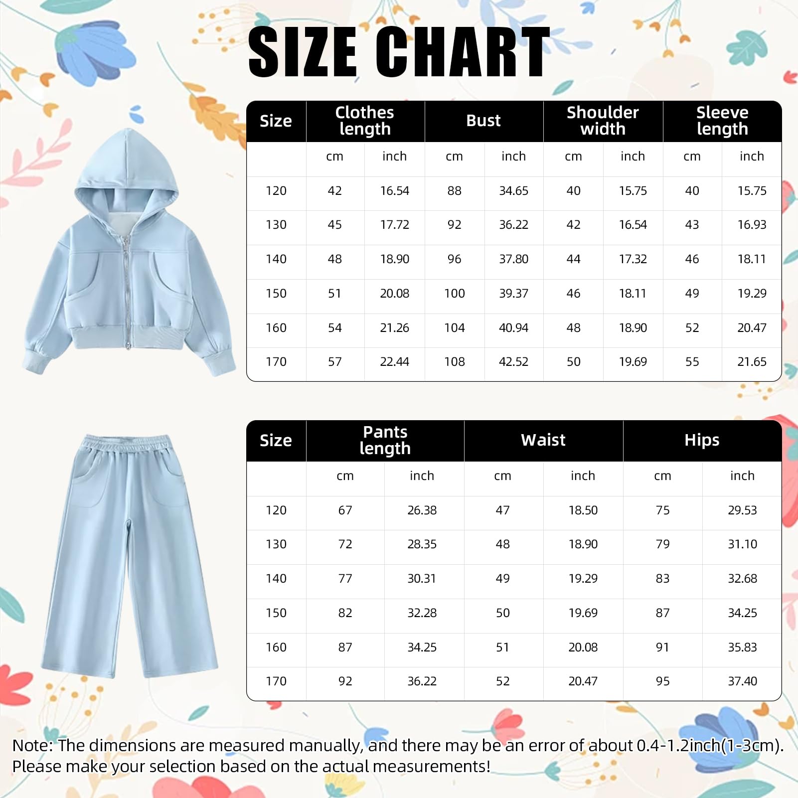 Conjunto Deportivo Niña Chándal 2 Piezas Chaqueta con Cremallera y Capucha + Pantalón Jogging para Primavera Otoño