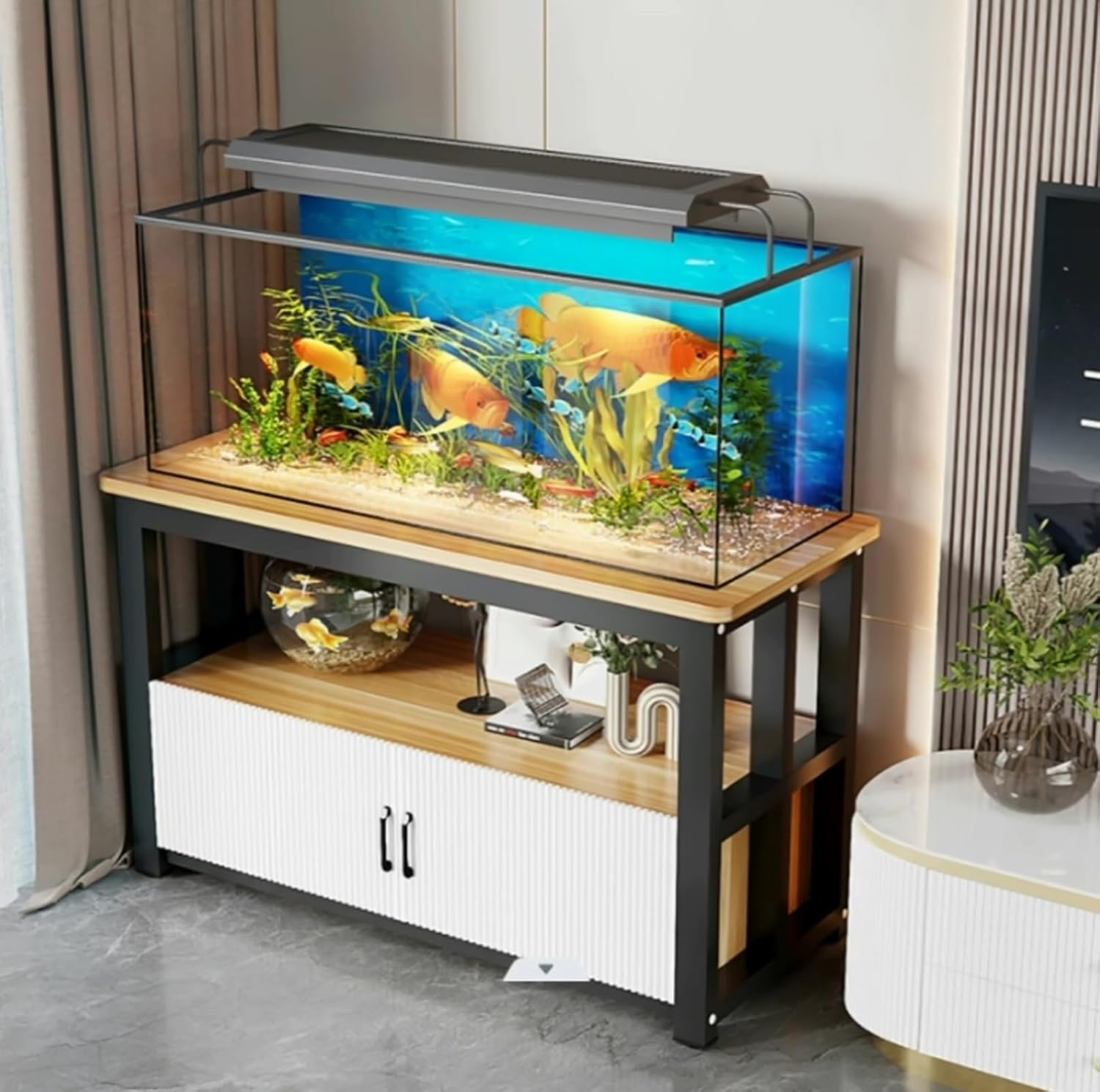 超人気! 水槽スタンド 耐荷重120kg 幅60cm 奥行30cm三段Black NOBBAT 水槽