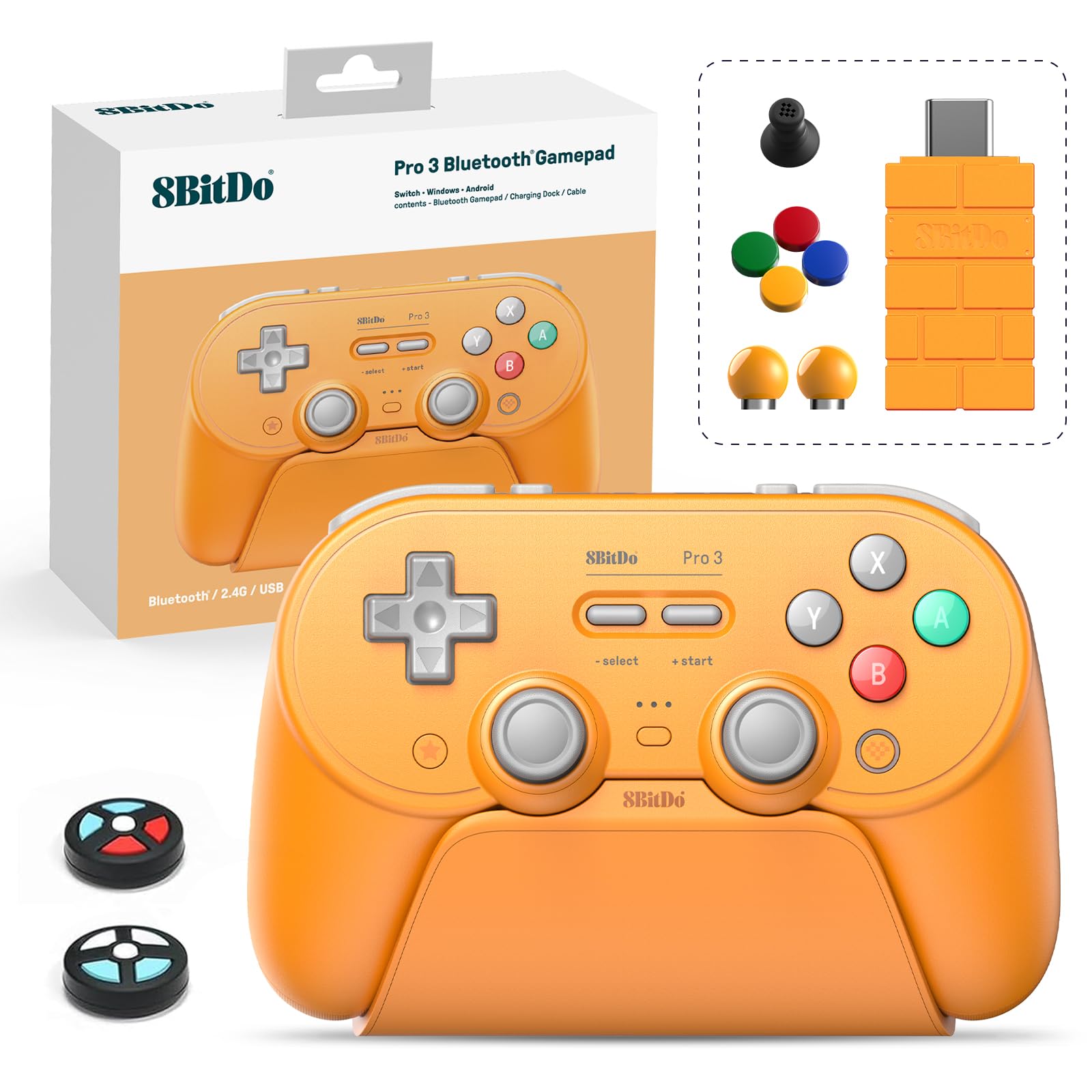 8BitDo Pro 3 Bluetooth コントローラー 8Bitdo Pro 3 Bluetooth Controller with TMR Joysticks, Swappable
