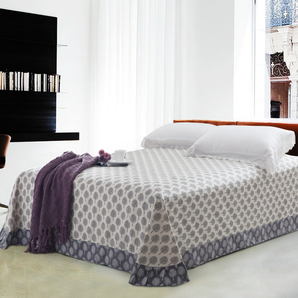 Draps en coton drap plat en lin sergé épais 180x245cm de maison