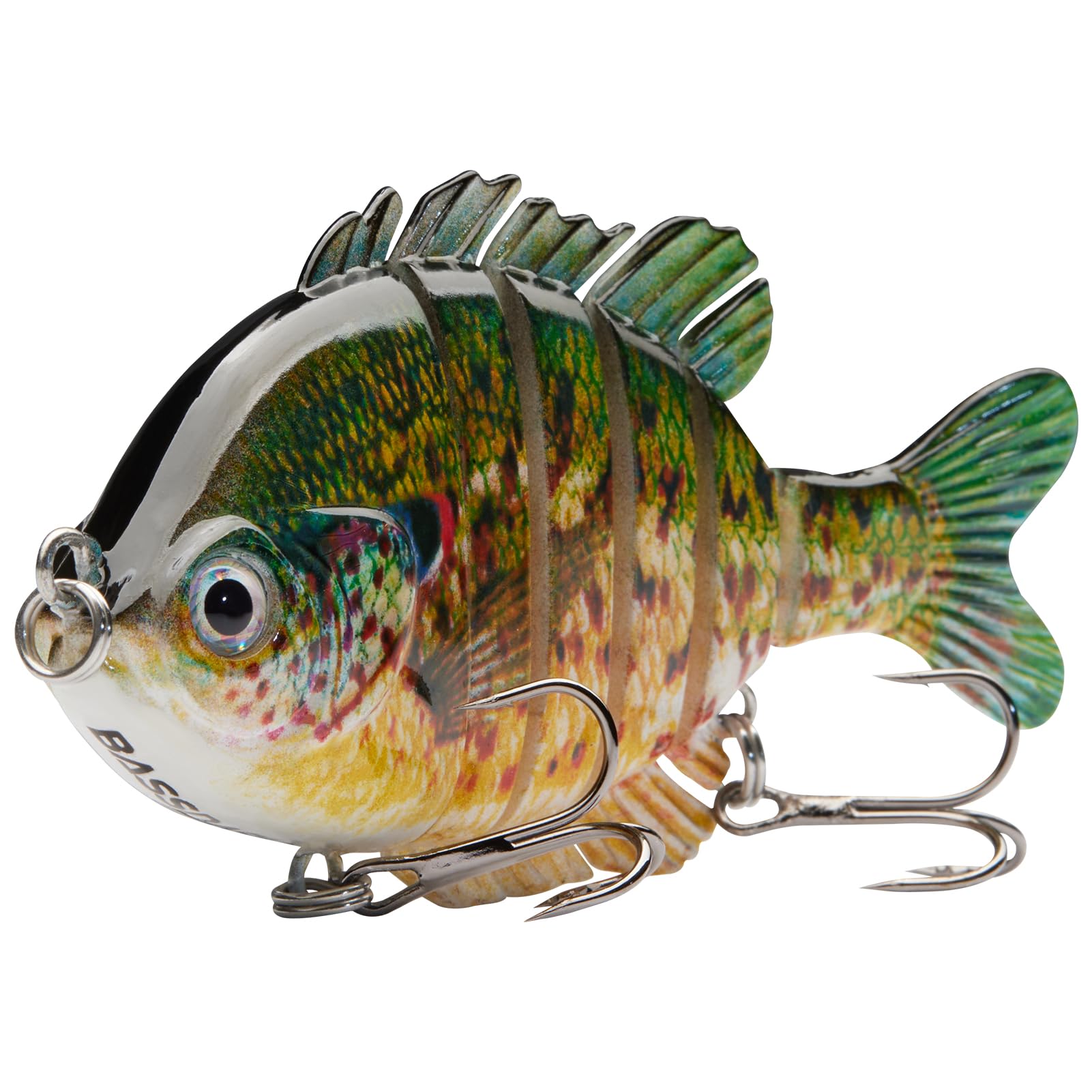 BASSDASH SwimPanfish - Leurres Swimbait Multi-Articulés en Forme de Crapet-Arlequin (Panfish) - Leurres de Surface Durs pour Bass et Eau Salée - Crankbait 3.5in / 0.85oz