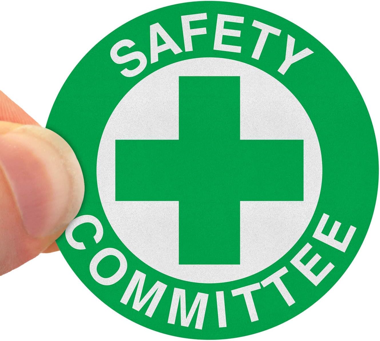 SmartSign Safety Committee Pack of 5 Hard Hat Stickers | 2" 3M Engineer Grade Reflective Aluminum, Made in USA
