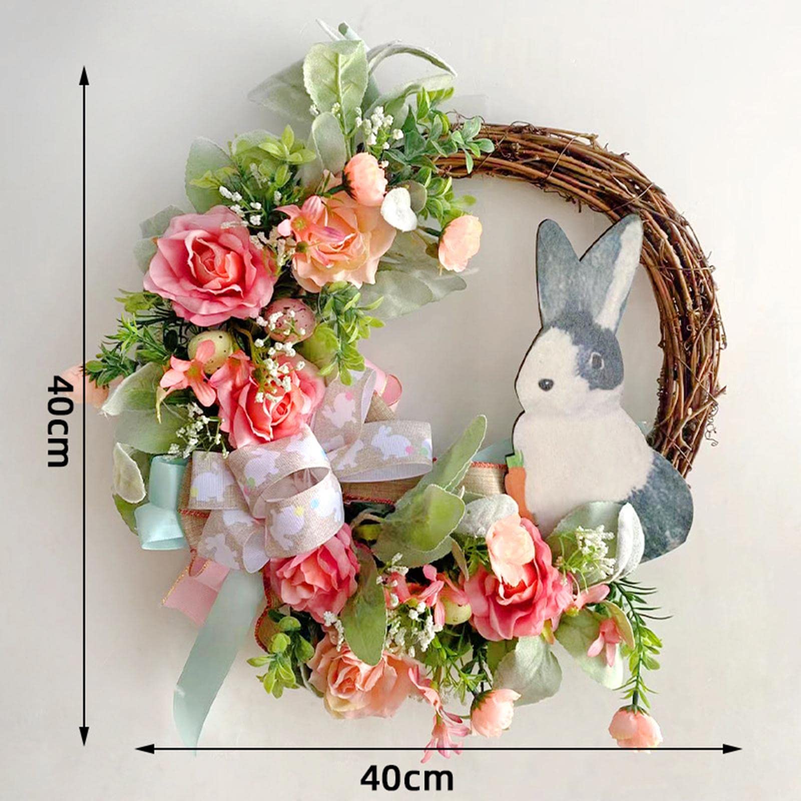 F Fityle Ghirlanda di Fiori Artificiali Pasquali, Ghirlanda di Fiori a Fiocco, Ghirlanda da Appendere