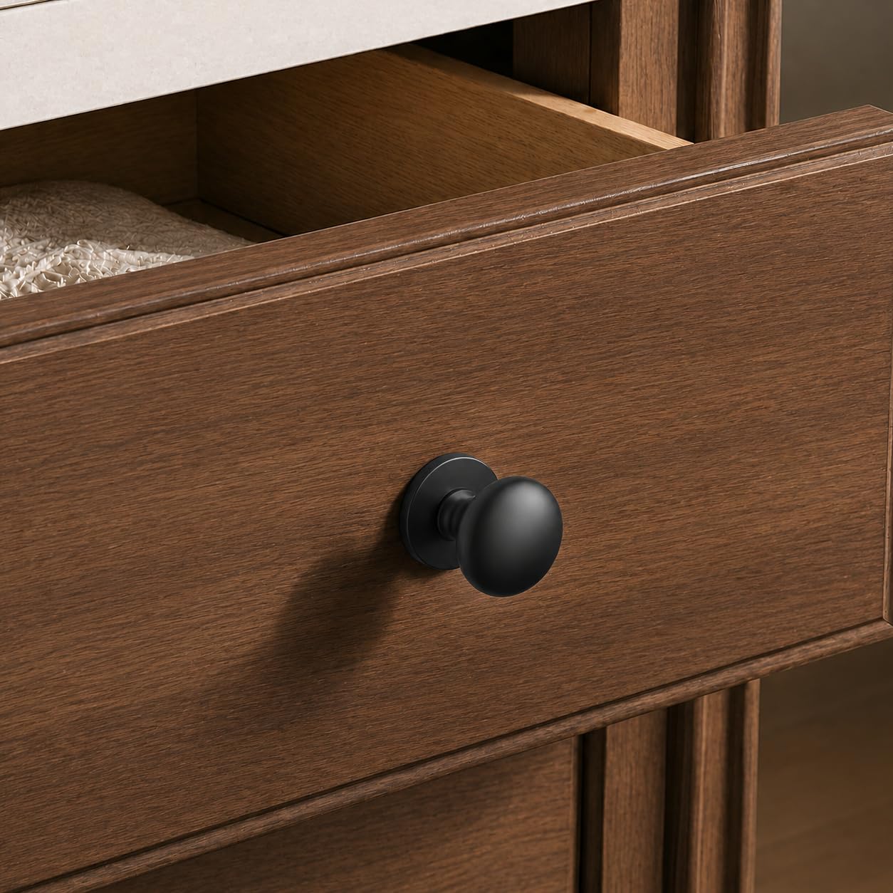 VOLO Cabinet Knob for Wardrobe, Cupboard & Drawer | Premium Furniture Knob with Matching Screws | Heavy Duty Decorative Pull Knob | 100% Made in India | (Black, S-203, Pack of 1 Piece)-picture-14