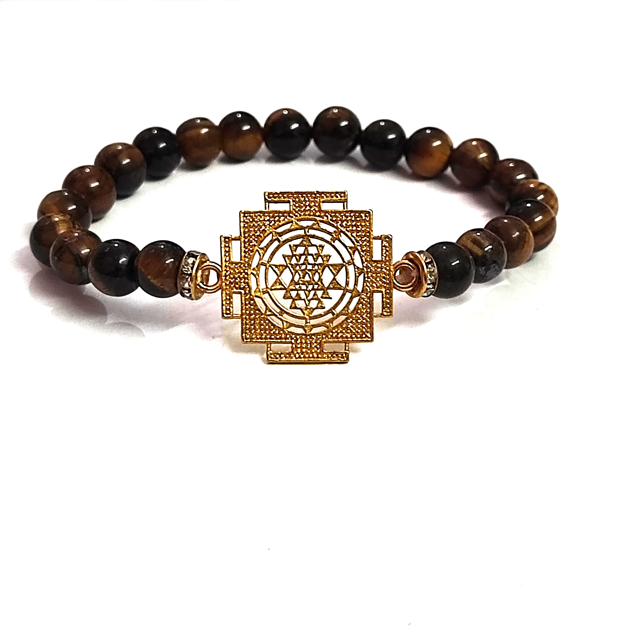 ASTROGHAR Shri yantra Laxmi yantra Tiger Eye Crystals Bracelet For Men And Women For Reiki Healing And Chakra healing (B0BMFRYTQ3) Amazon Price History, Amazon Price Tracker
