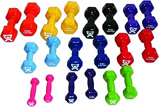 CanDo 10-0565 Vinyl Coated Dumbbell, 20-piece Set