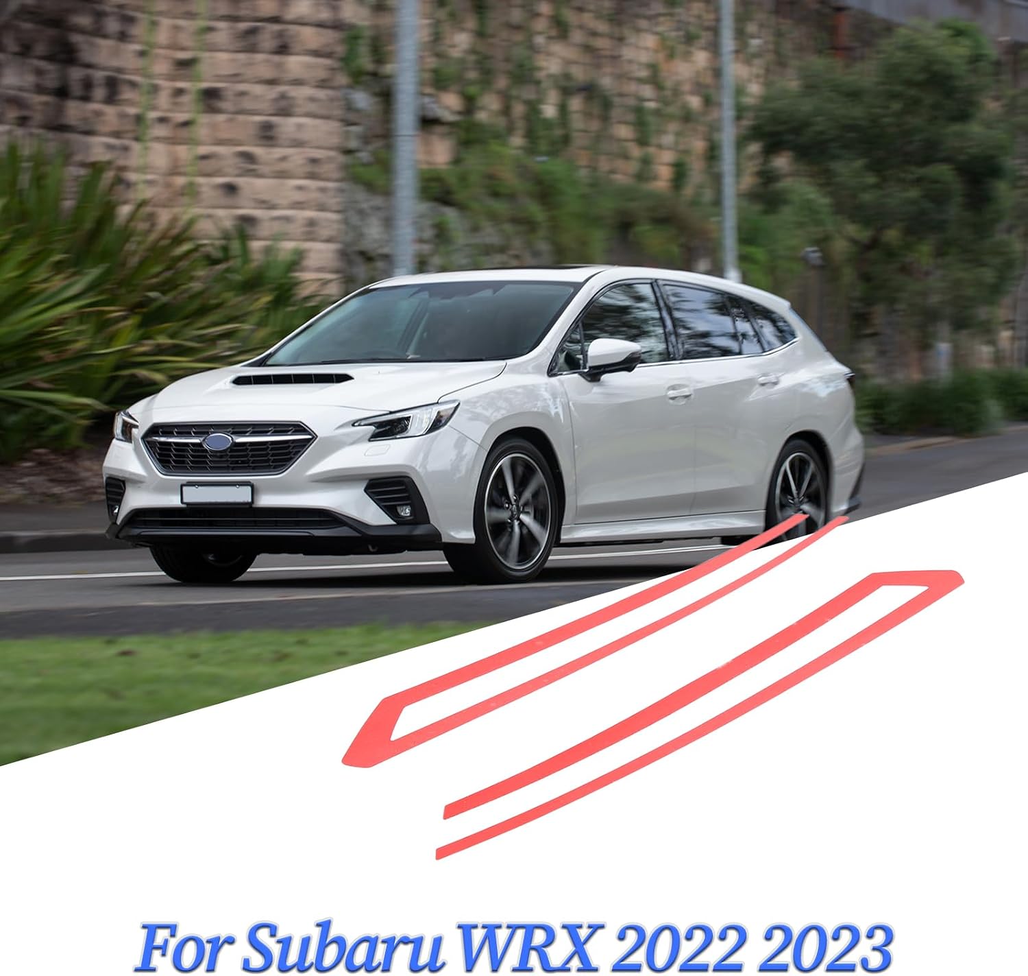 Car Front Logo Side Decal Emblem Front Grille Decals Fit for Subaru WRX 2022 2023 Car Logo Sticker Front Grille Decorative Strip 2PCS Red