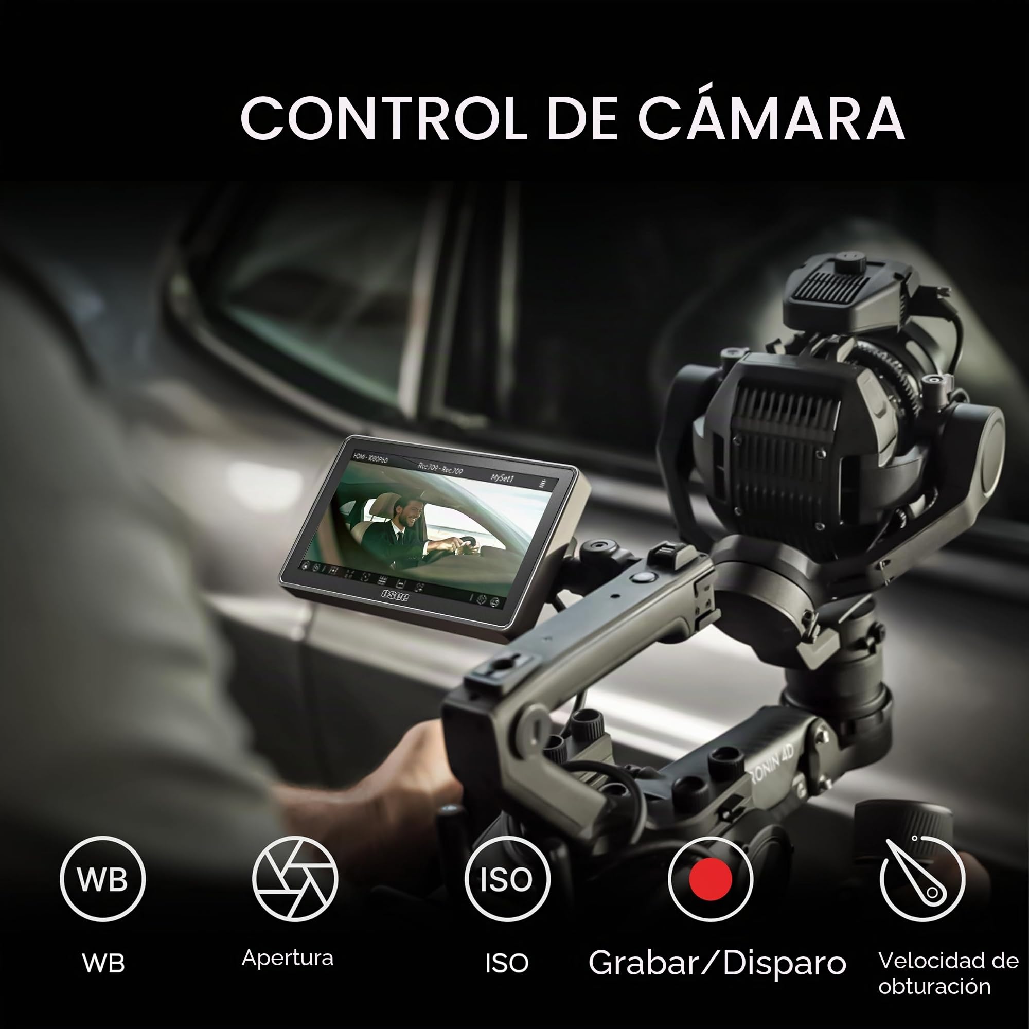 Osee G7 Pro Cámara Monitor 7 Pulgadas 3000nits Pantalla Táctil Monitor de Campo con Control de Cámara, Entrada/Salida HDMI 3G-SDI, LUT 3D, Enfoque Táctil Monitor de Vídeo para DSLR | Monitor de CA con pantalla táctil Full HD de 1920 x 1080 con entrada y s