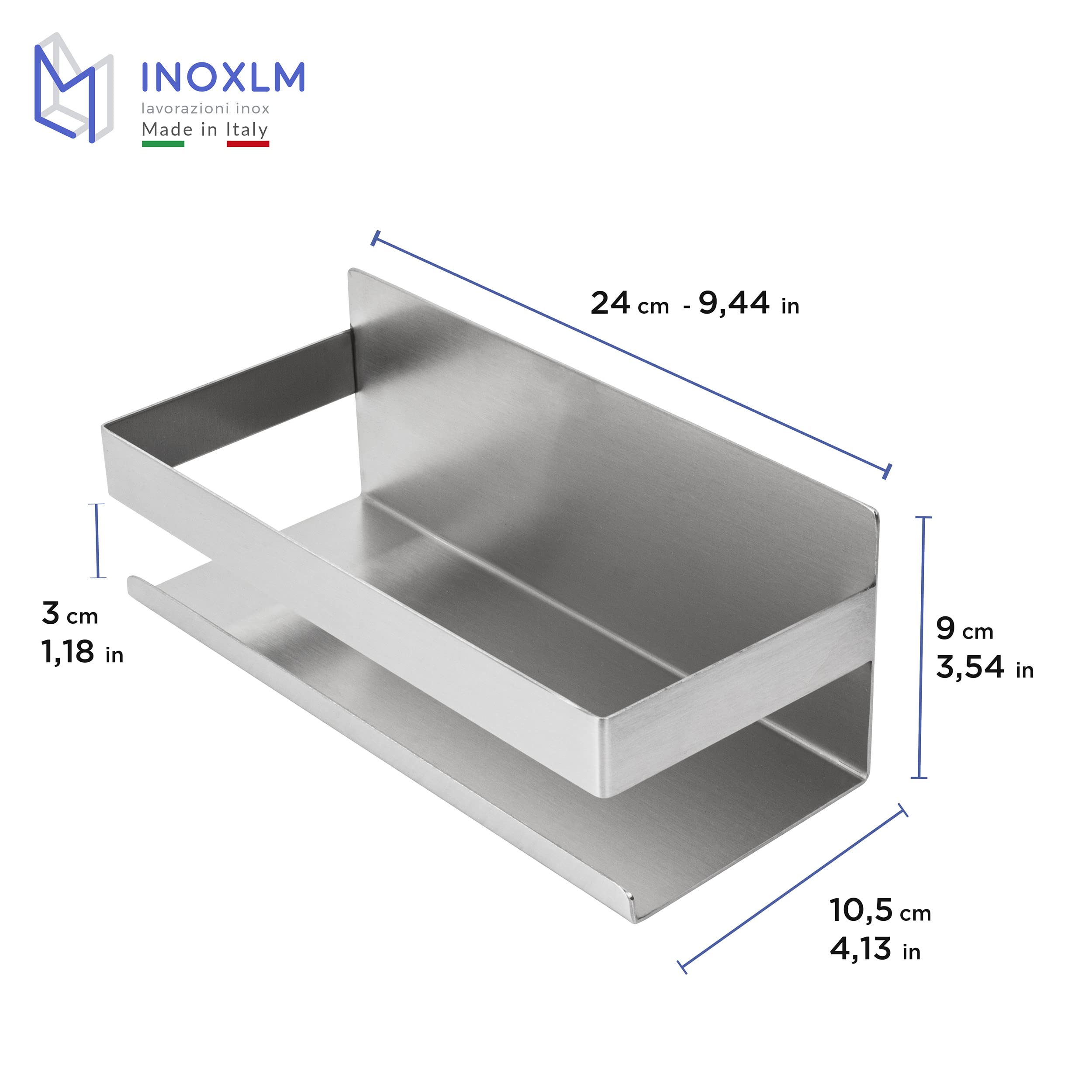 Mensola Doccia Autoadesivo Angolare Organizzatore Acciaio Inox INOXLM