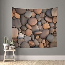 BLWSLC Pebbles in the beach Printed Interior Decorative Wall Hanging - 60x51 inches Dorm Bedroom Wall Decor Gift