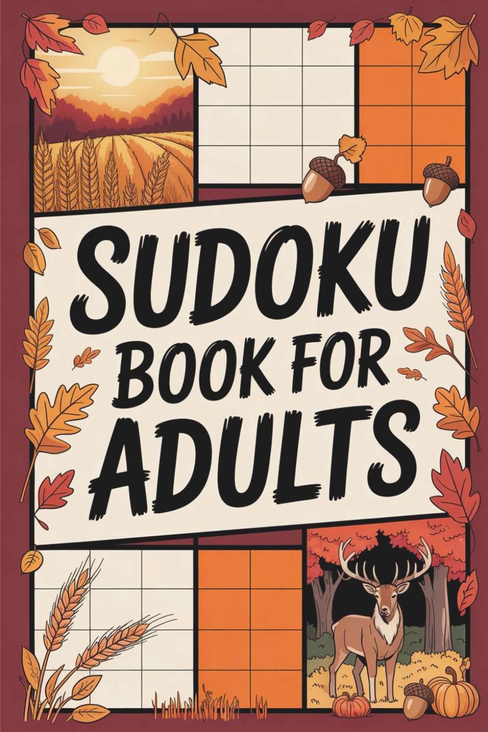 SUDOKU BOOK FOR ADULTS: Interactive Puzzle Collection with Autumn Vibes