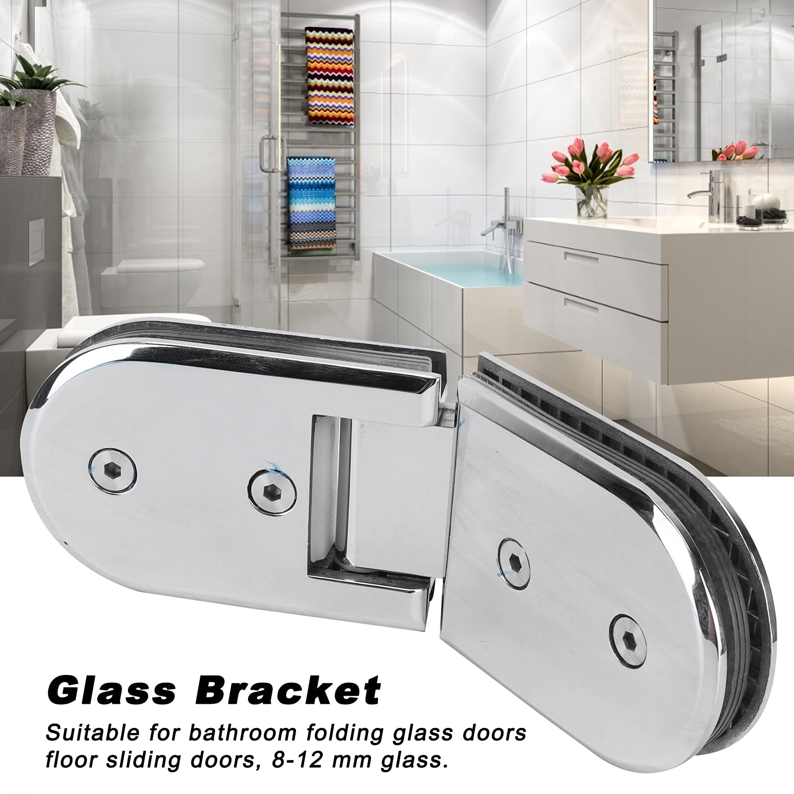 Bisagras de mampara de ducha de acero inoxidable resistente de 135 grados para 8 puertas de vidrio de 12 mm