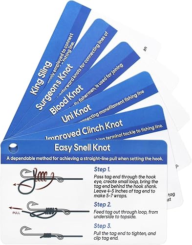 Miniatura 7 de Nudos de pesca - Manual impermeable para 12 nudos de pesca fáciles  Guía paso a paso para atar nudos de pesca útiles y viene con mini mosquetón