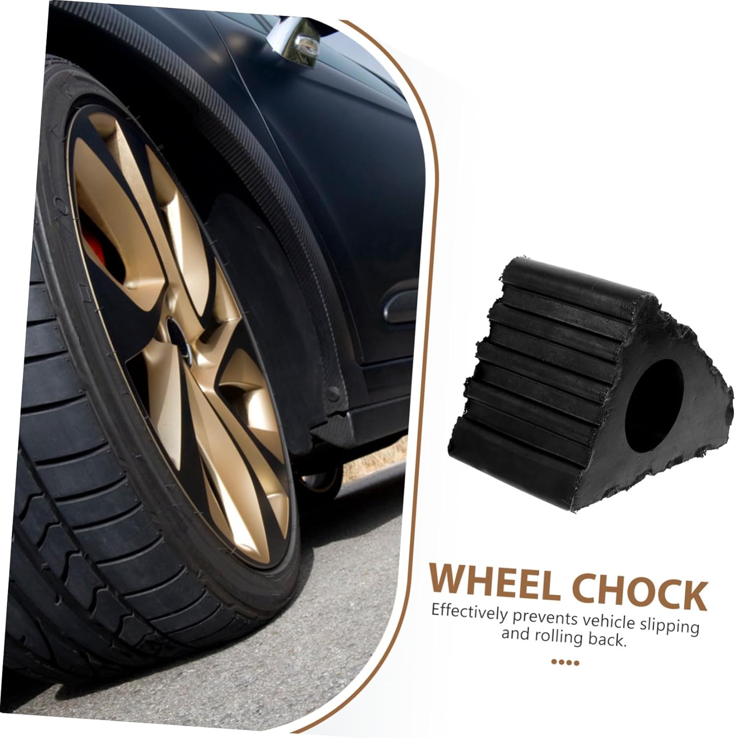 Unomor Rubber Wheel Chock Rv Tire Chock for Camper Trailer Wheel Slip Stabilizer