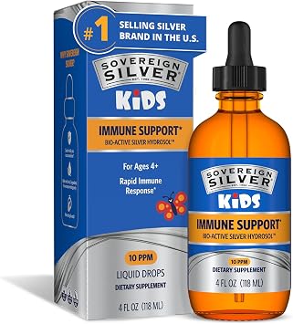 Sovereign Silver Kids Immune Support, Colloidal Silver, 4 fl oz 118 mL