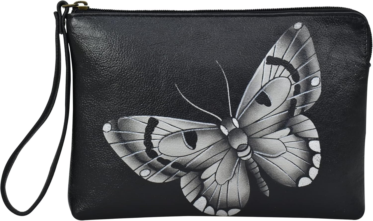 Anna by Anuschka Women's Hand Painted Genuine Leather Wristlet Clutch