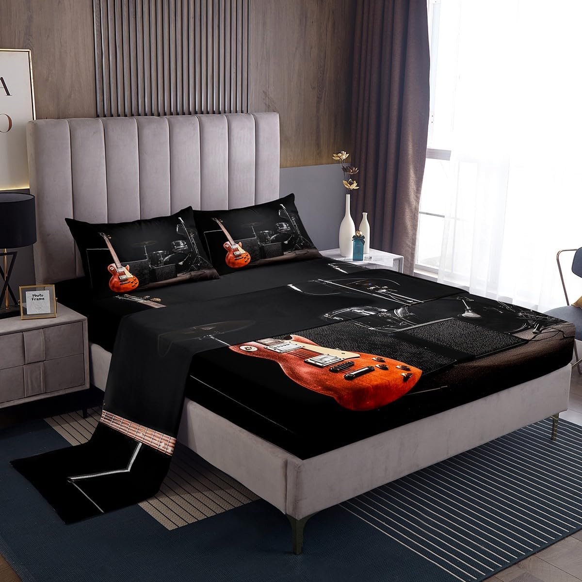 Cowhide Print Bed Sheet Set 4 Piece,Wild Jungle Animal Skin White Brown Sheets Full Size Bed Set,Farmhouse Cow Retro Bedding Set with Flat,Fitted Sheet,2 Pillow Cases