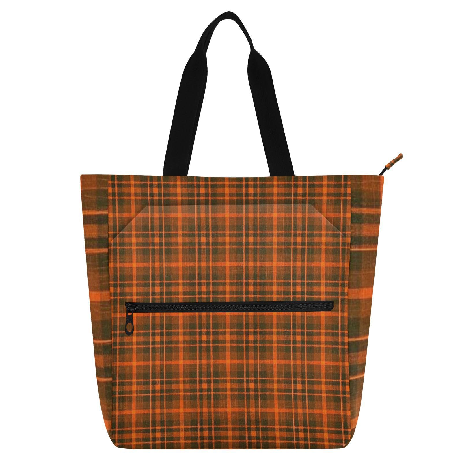 Bolsa de mano con bolsillos de cremallera y asas cómodas de tela 8