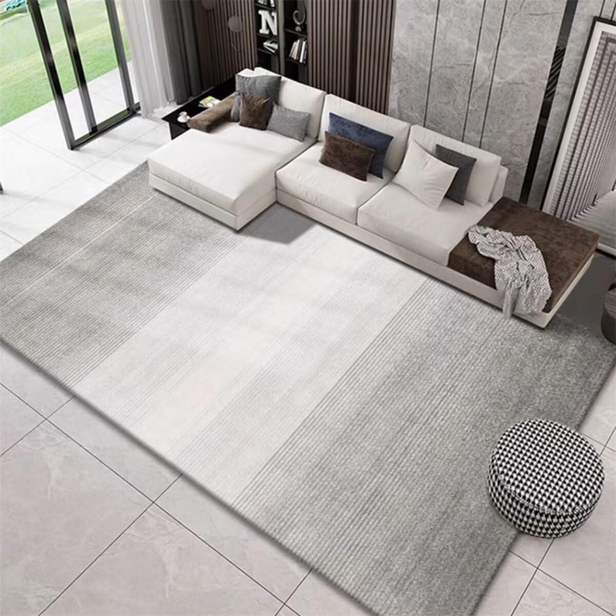 Tapis de salon simple gris 90x150cm pour une chambre d'adulte moderne et cocooning