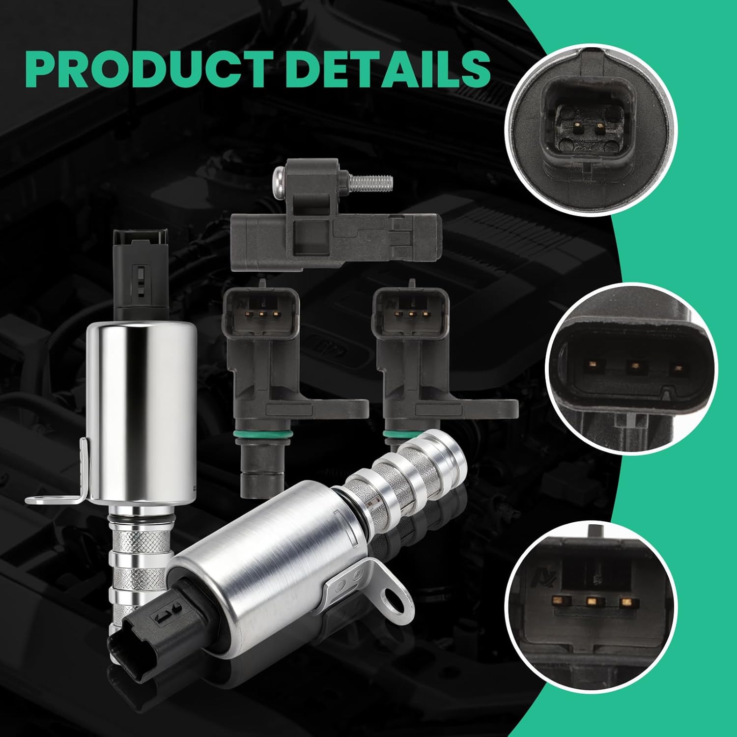 11368610388 Variable Valve Timing VVT Solenoid with Camshaft+Crankshaft Position Sensor for Mini Cooper R55 R57 R58 R60 R61 11367566652 11367587760 11367604292