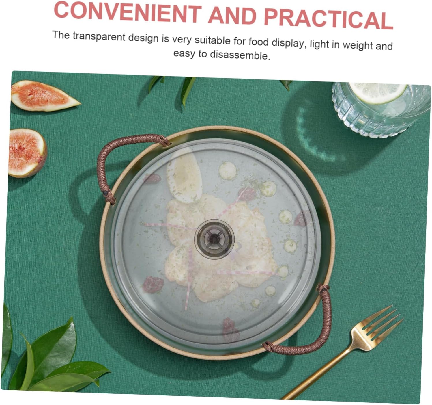 2-pack Transparent Food Cover 8.66in Plastic Plate Dome Covers Portable Food Cover for Indoor Outdoor Dining Keeps from Dishes and Fruits