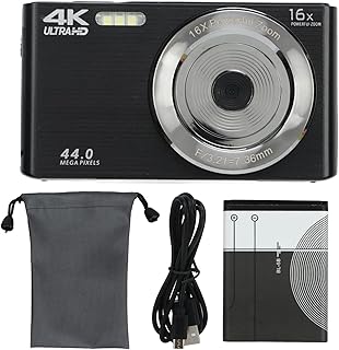 QANYEGN 16X Digital Zoom Camera, Shake Proof Camera with 2.8in Screen, Shock Proof Plastic Housing HD Camera for Students Teens(Black)