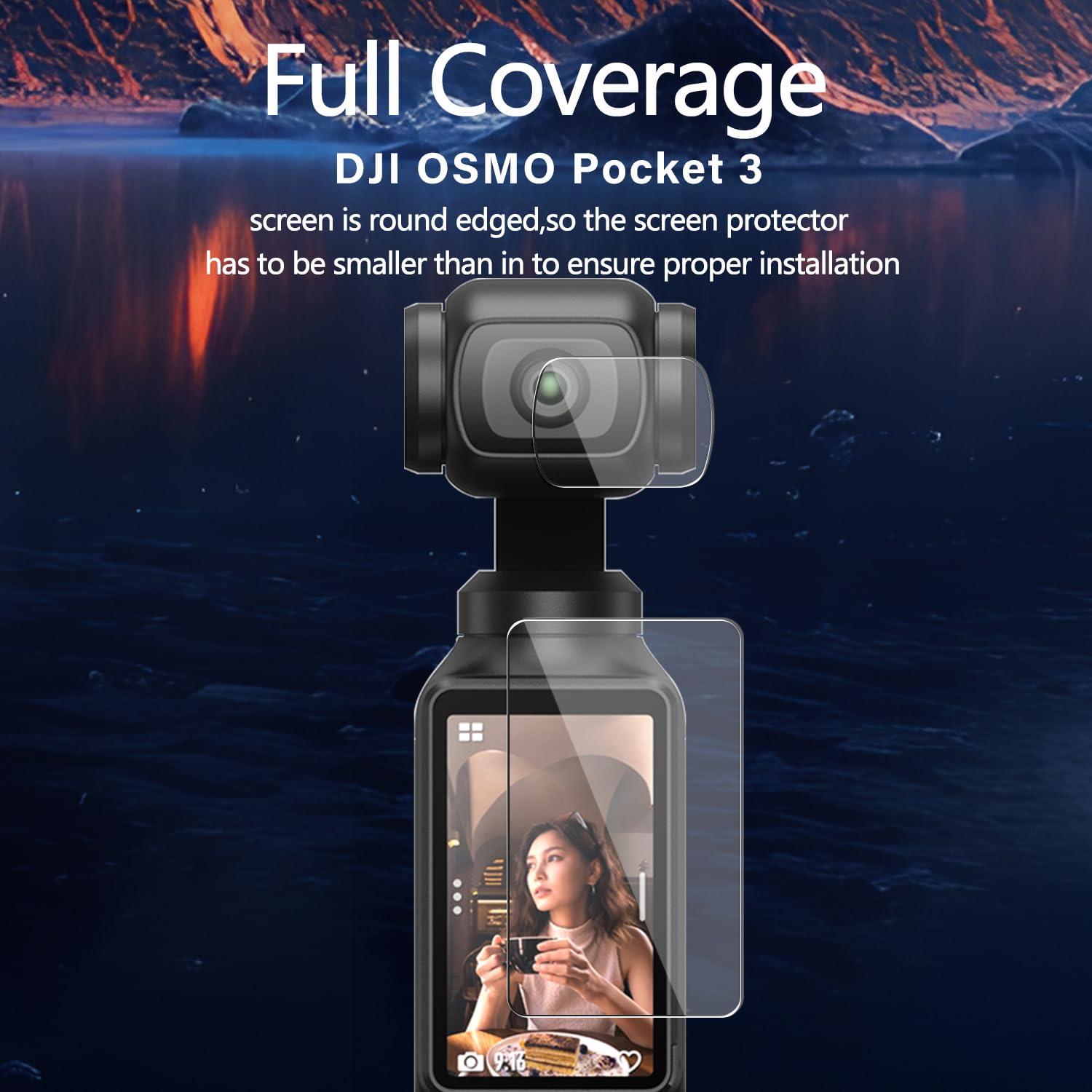 Protection écran DJI Osmo Pocket 3 - 3 Films Verre Trempé + 3 Films Objectif - 9H Dureté - Sans Bulles