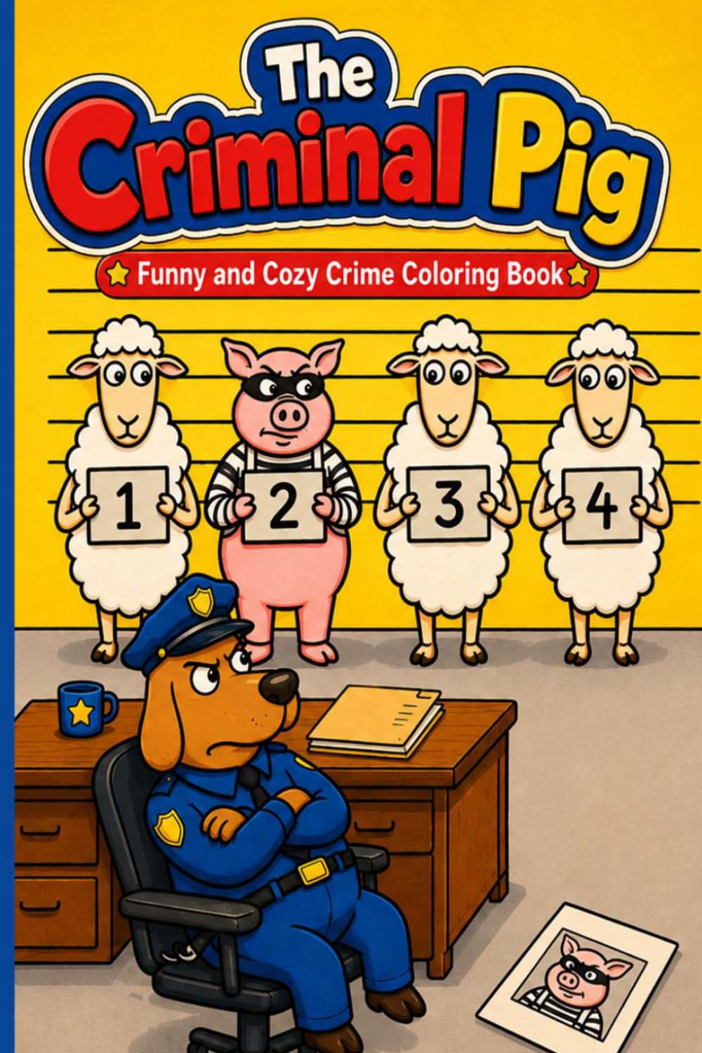 The Criminal Pig: Funny and Cozy Crime Coloring Book