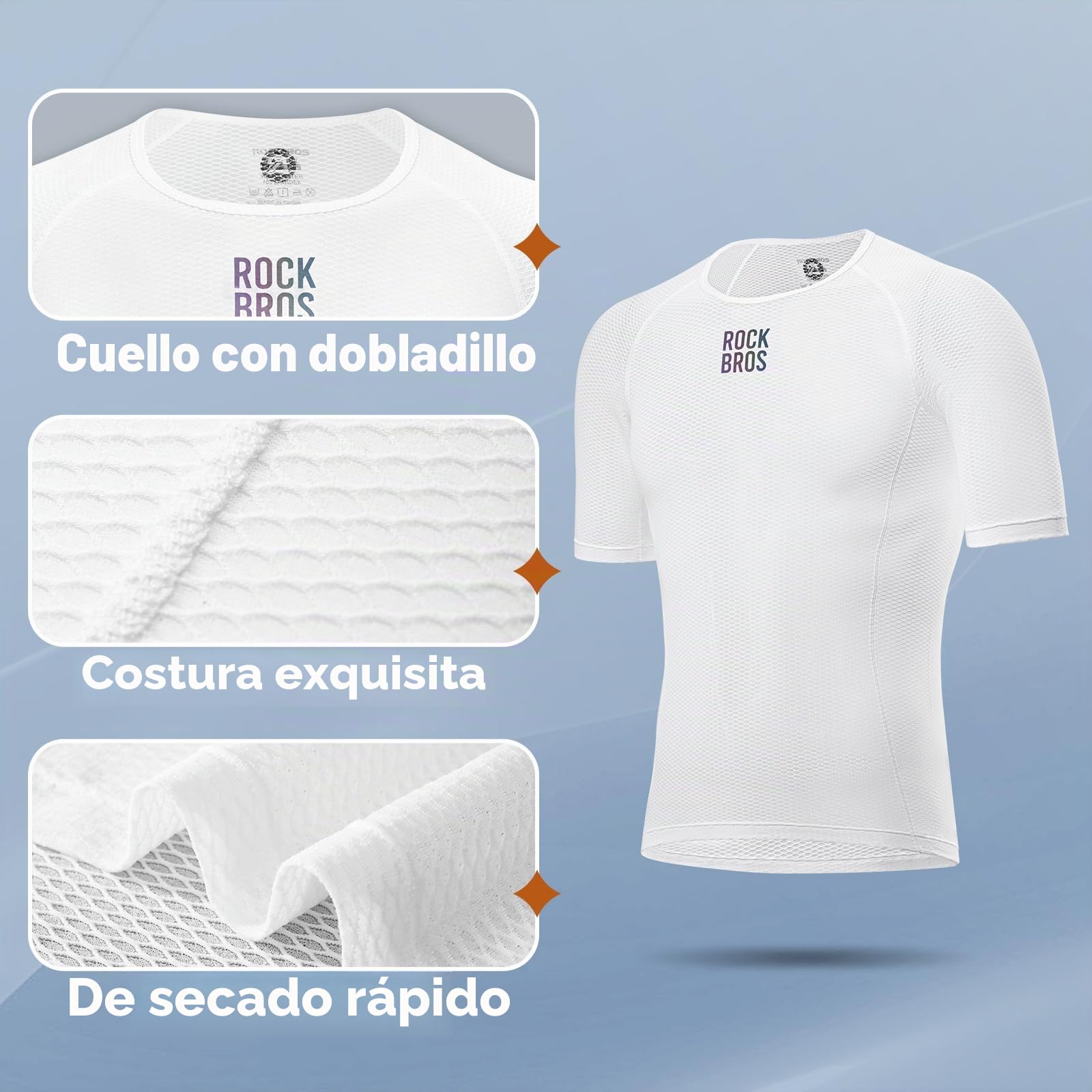 ROCKBROS Camiseta Interior Ciclismo para Hombre Ultraligero, Ropa Interior Deportiva sin Mangas de Verano Transpirable Secado Rápido para Bicicleta Running, M-XXL