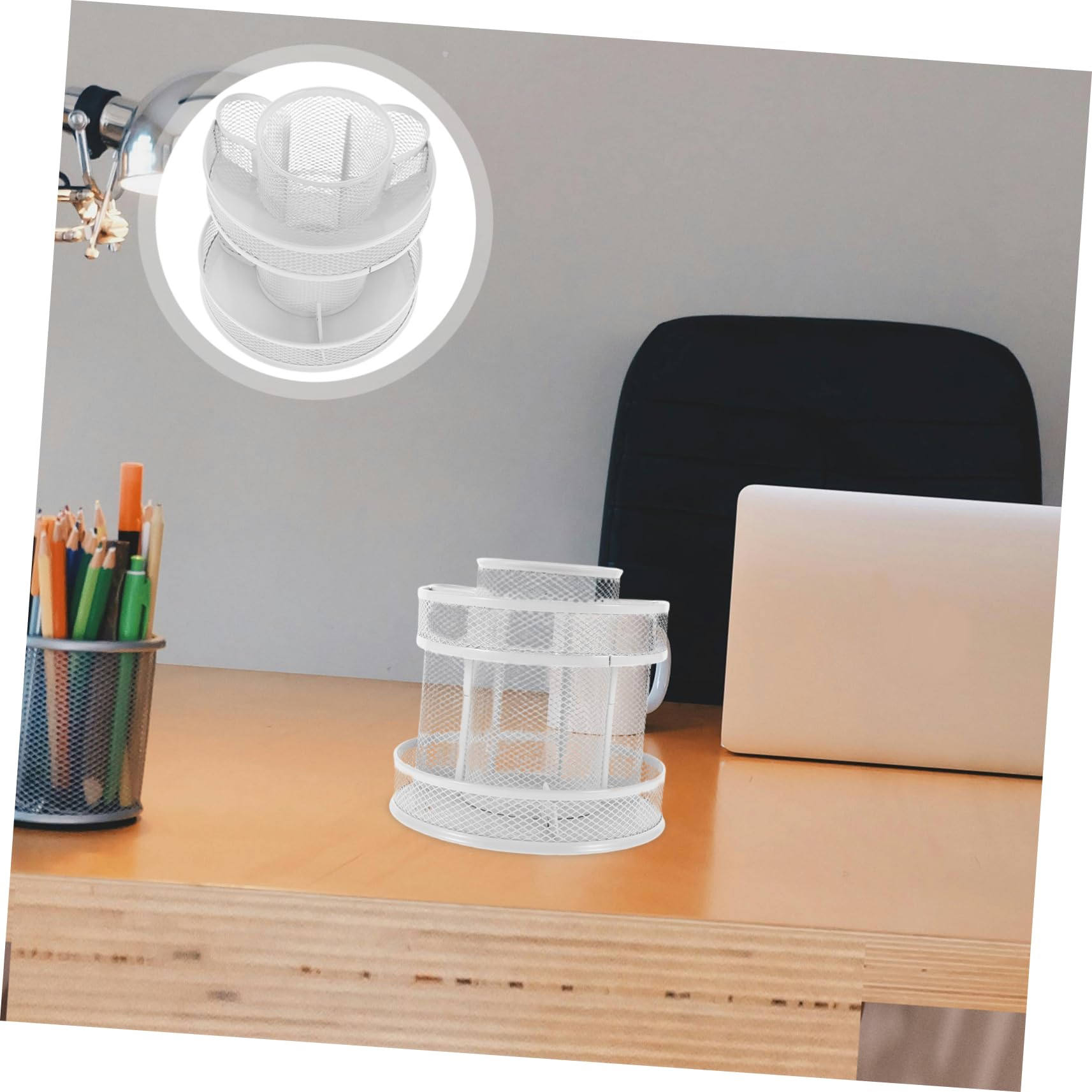 Uonlytech 360grado Portapenne Girevole in Metallo Per Scrivania Organizer Gradi Per Matite Per Cancelleria Ufficio Scuola e Casa Articoli Cancelleria