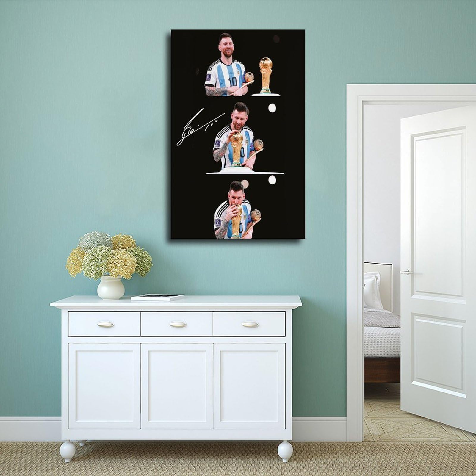 Lionel Messi Leinwand-Poster 30x45cm - Fußball Dekoration Für Schlafzimmer, Hochwertiger Druck