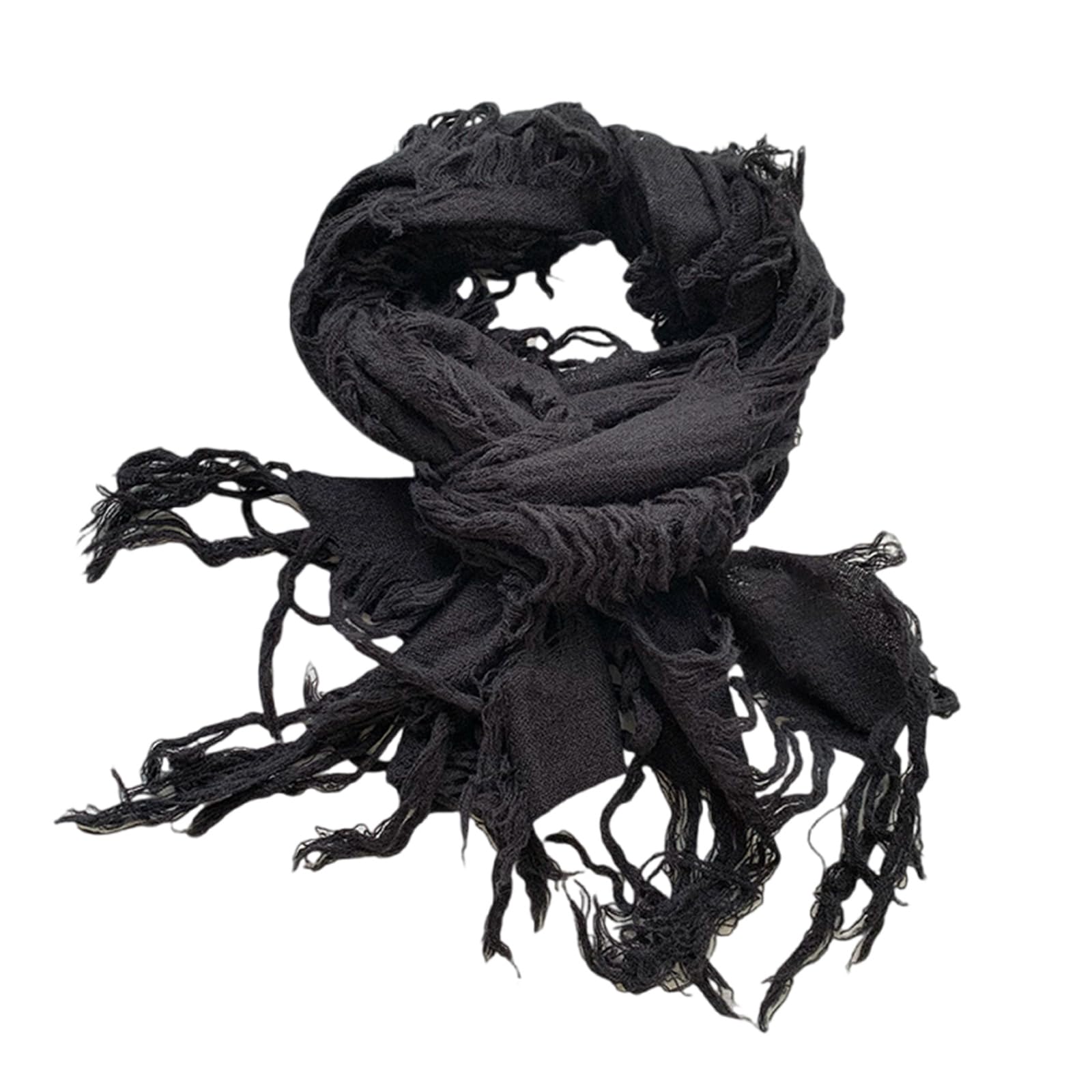 VTIDOBE Vintage Wool Scarf Distressed Ragged Neck Scarf for Women Men Unisex Neck Warmer for Winter Outdoor Fashion Neckwear