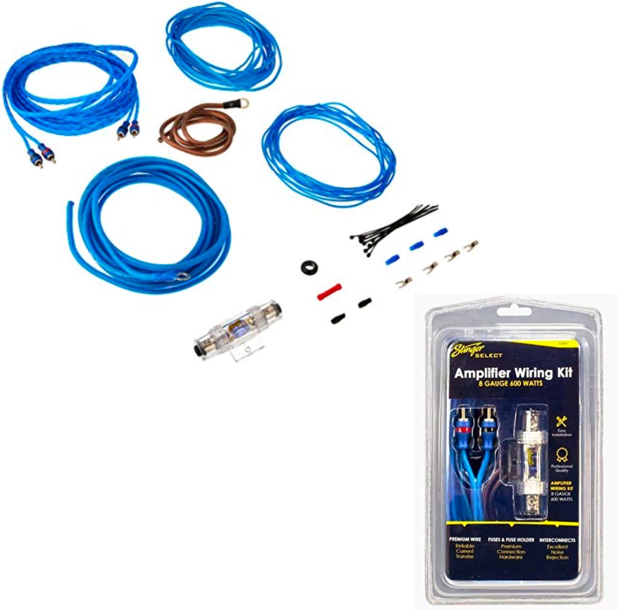 Stinger 8 Gauge 600-Watt Complete Auto Amplifier