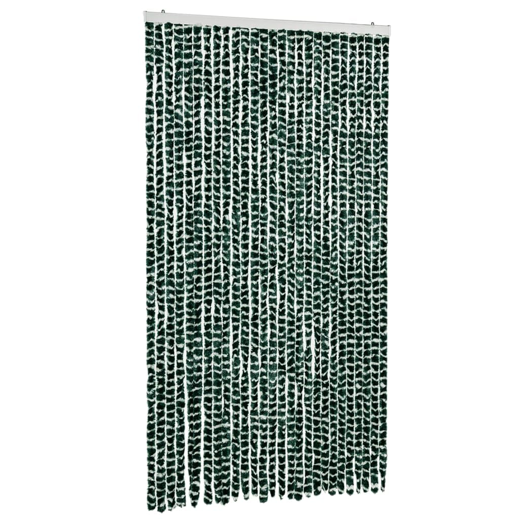 vidaXL Fly Curtain, Fly Screen for Window Living Room Doorways, Door Curtain for Decorations, Fly Blind, Green and White 118x220 cm Chenille — image 1