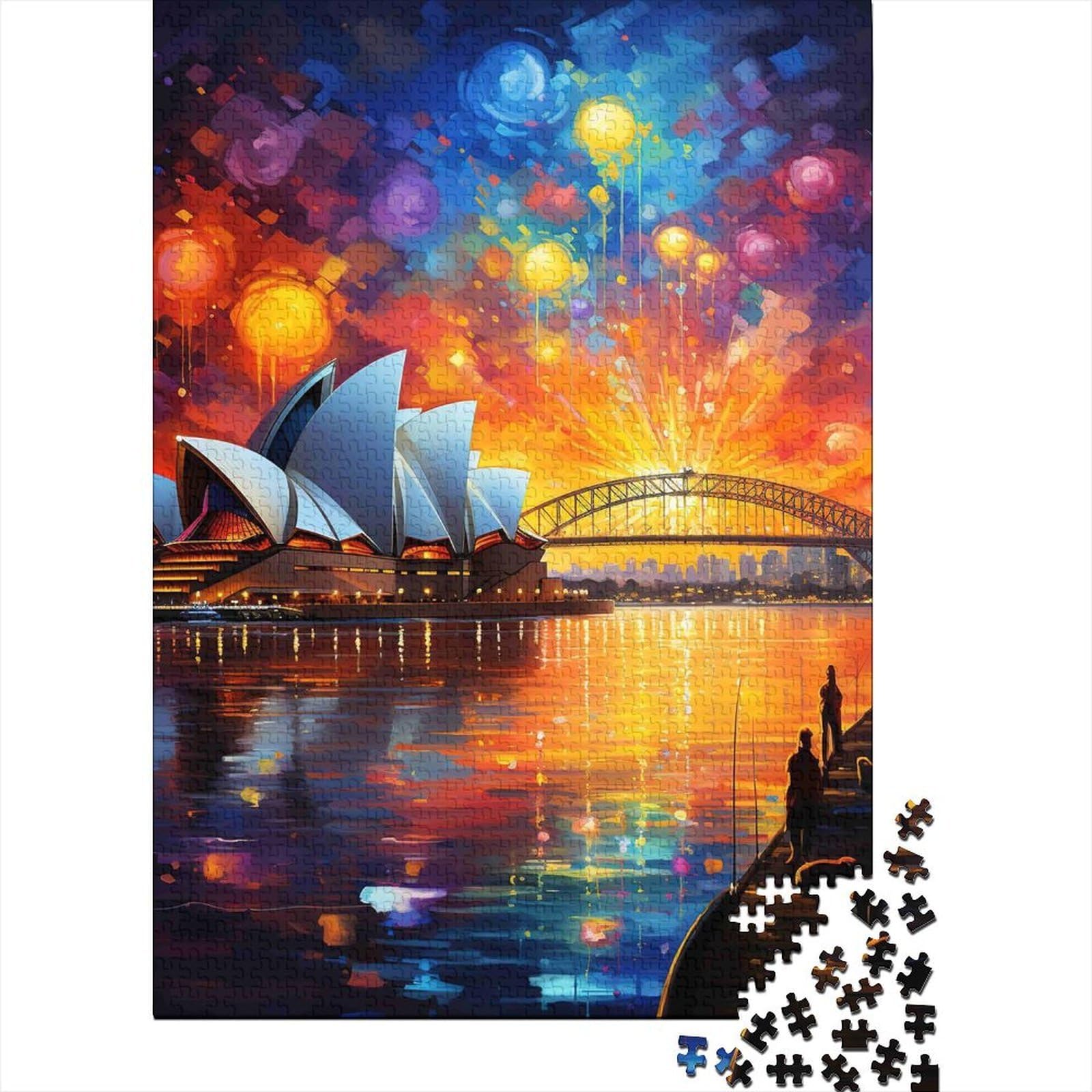 Sydney Harbour Night View 1000 Piece Jigsaw Puzzle Paper Adult Relaxation Focus Family Interaction Home Decoration Gift 52x38cm/1000pcs