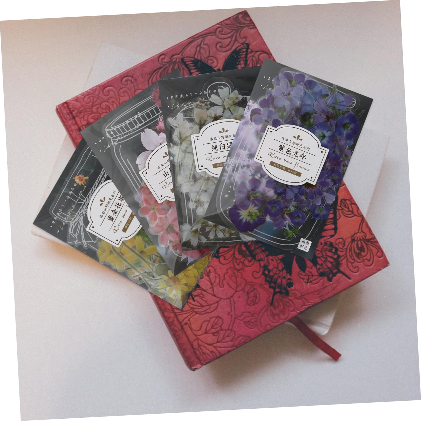 Gadpiparty 20 Set Adesivi Floreali Colorati per Scrapbooking Decalcomanie Fai da Te con Fresche Facili da Applicare su Album e Note