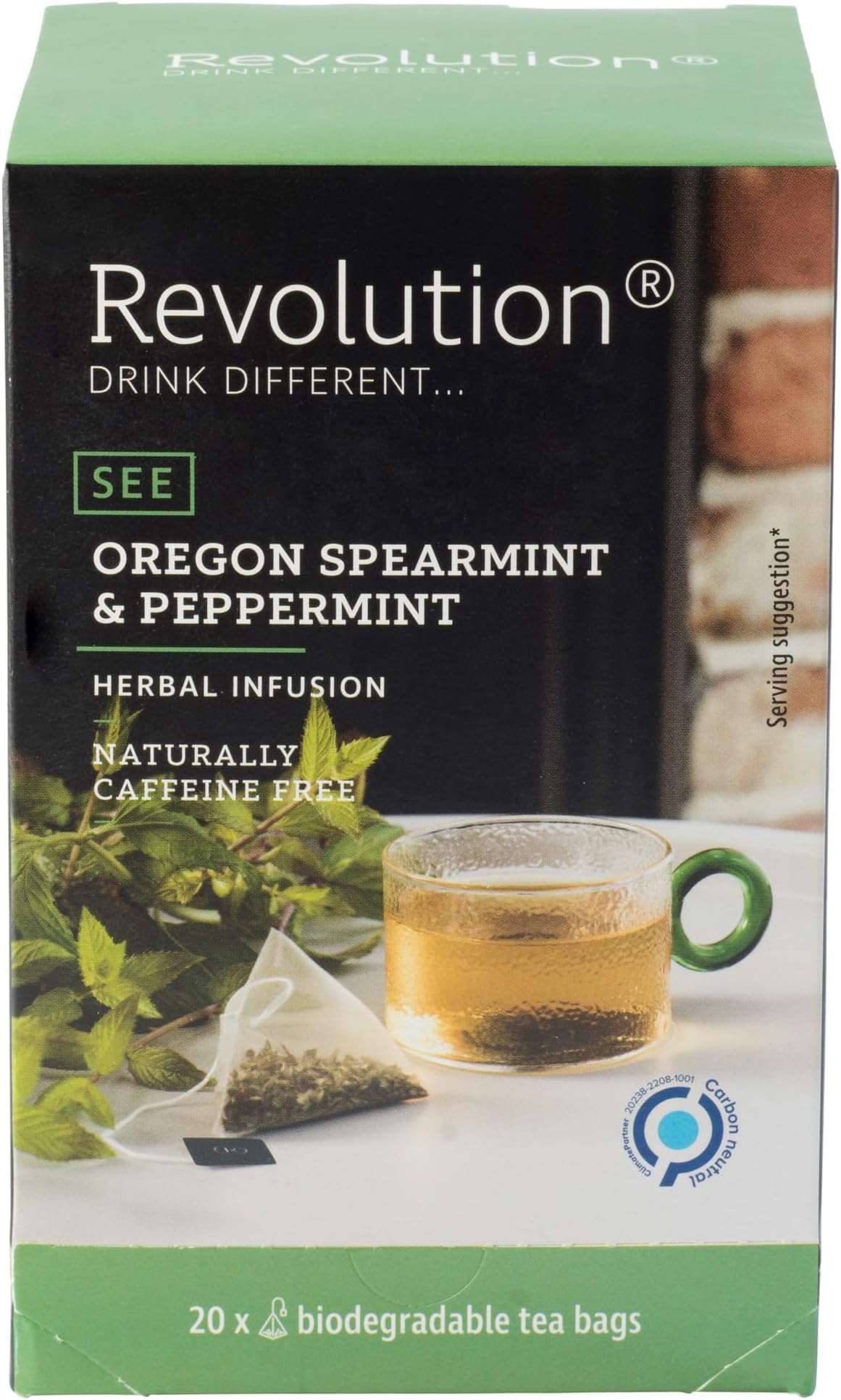 TEA® Southern Mint [THE ORIGINAL] – Oregon Spearmint & Peppermint – Premium Full Leaf Tea – Biodegradable Infuser Tea Bags – Herbal Tea – Naturally Caffeine Free – 20 Bags